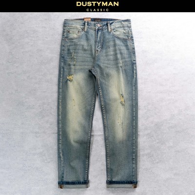 Quần Jean Nam Slim Fit Denver Dustyman, Xanh Wash Cổ Điển,Co Dãn Nhẹ, 611 Slim Fit