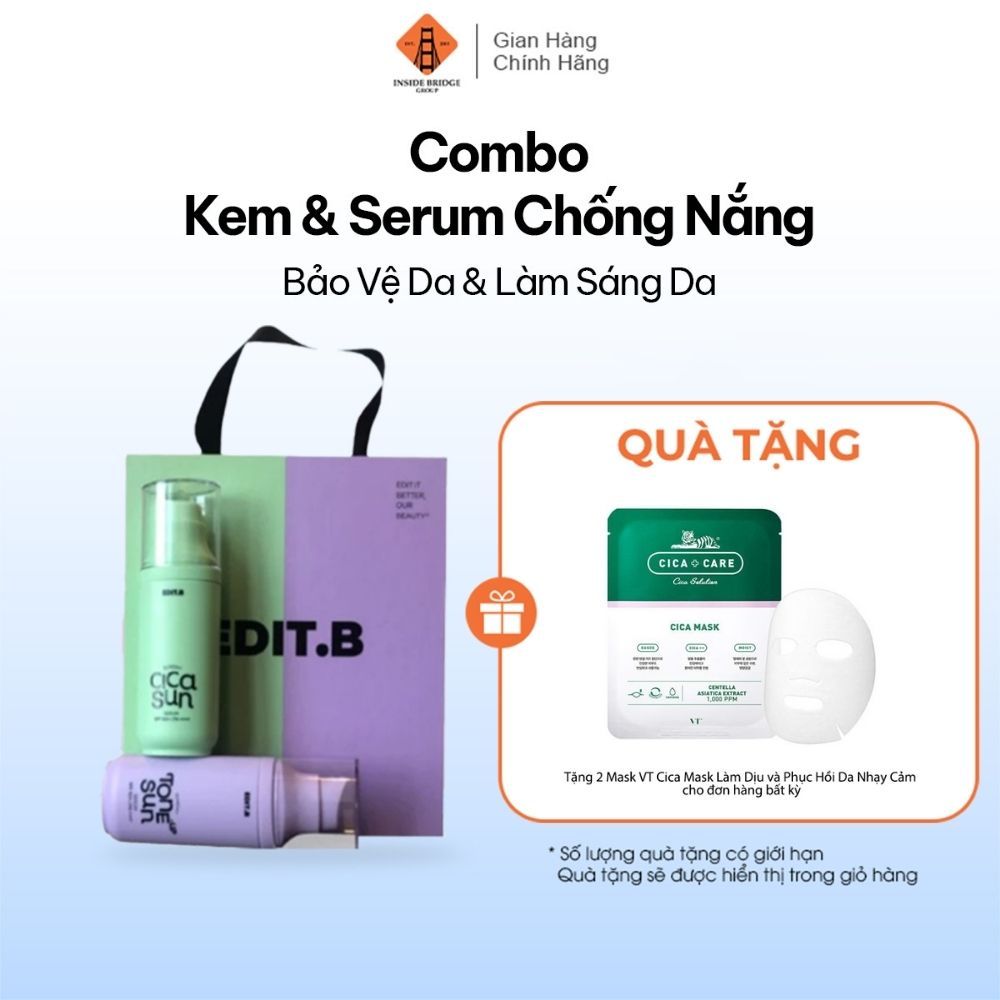 Combo Kem Chống Nắng Edit.B Sunday Sun Serum SPF 50+ PA++++ 110ml Limited Edition Skincare