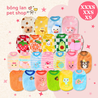 [SIZE SIÊU NHỎ] Áo cho chó mèo lông mềm mịn thu đông giữ ấm nằm điều hòa