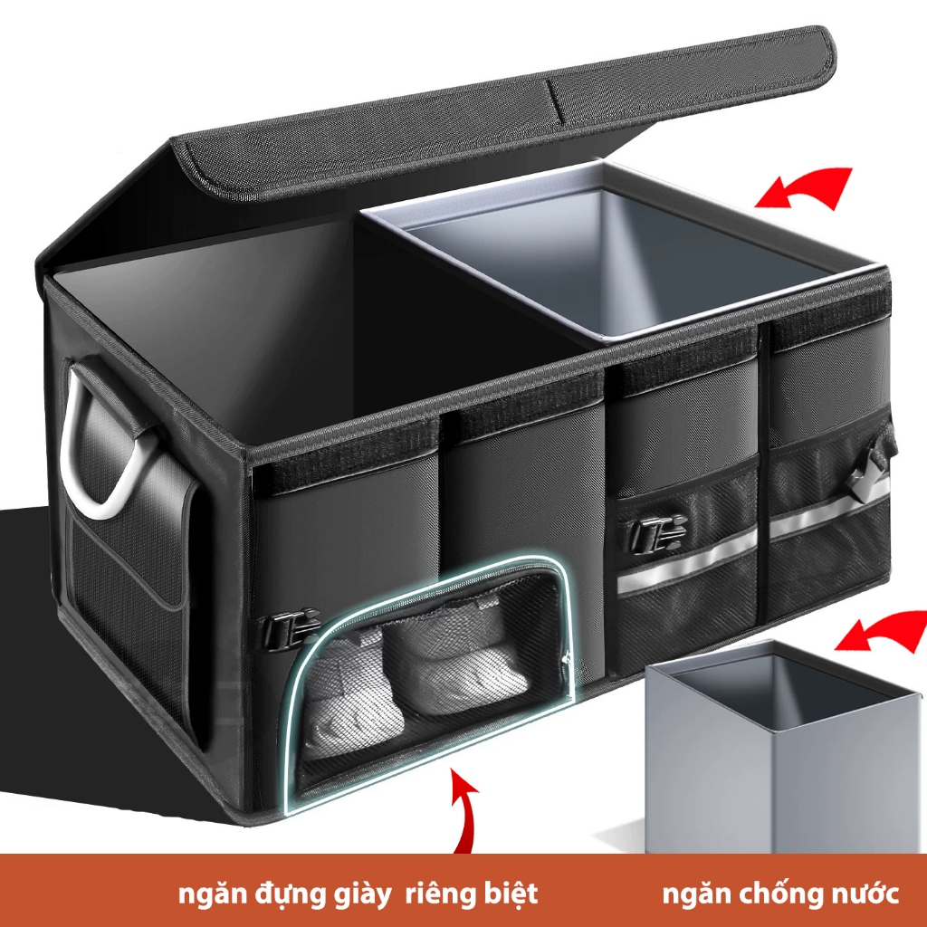 Thùng Đựng Đồ Cốp Xe Gấp Gọn (Kèm Ngăn Ướt)