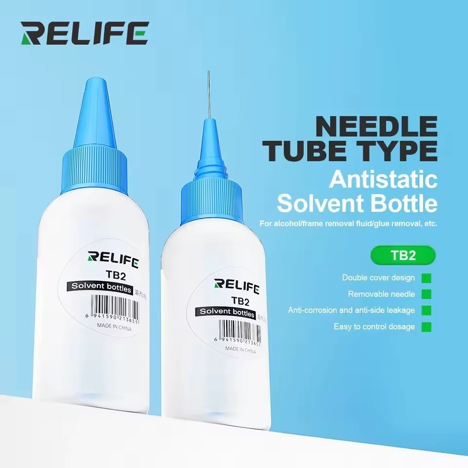 RL-TB2 50ML Empty Plastic Bottle Phone Repair Squeeze Bottle for Alcohol Soldering Flux Rosin Dispen