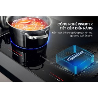 Bếp Đôi Điện Từ SUNHOUSE SHB-5599HP Mới Nhất 2026 ( Thay thế SHB 9101 ), INVERTER Tiết Kiệm Điện