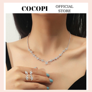 [Hỏa Tốc] Set Vòng cổ bông tai, bộ trang sức đi tiệc đính đá sang chảnh Cocopi VC046
