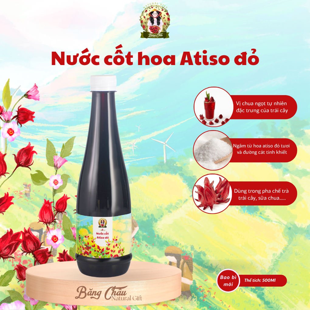 [CÓ XUẤT VAT] Nước cốt atiso đỏ 500ml pha soda, trà trái cây_VT00007