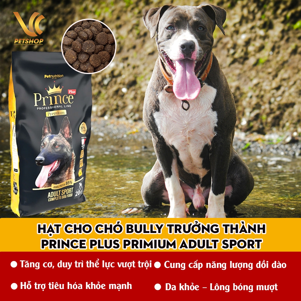 Thức Ăn Hạt Cho Chó Bully Trưởng Thành  - Hạt Cho Chó Bully Prince Plus Premium – Adult Sport| VC Pe