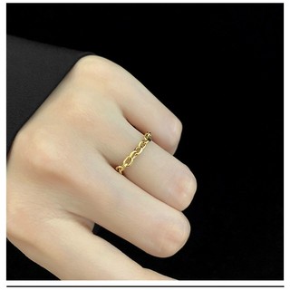 Nhẫn Titan Nữ Dây Xích Đơn Giản Cá Tính Không Đen Chống Dị Ứng TT 3372