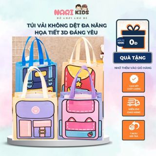 Túi Vải Không Dệt Đa Năng, Họa Tiết 3D Cặp Sách Đáng Yêu  – NaRi Kids