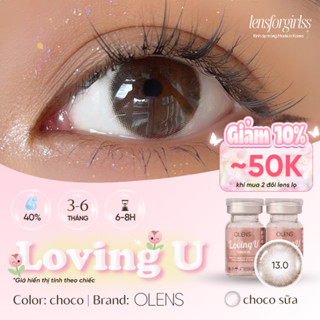 (OLENS) Kính áp tròng nâu choco tự nhiên LOVING U CHOCO chính hãng KOREA | Hsd 3-6 tháng | Lens cận | LENSFORGIRLSS