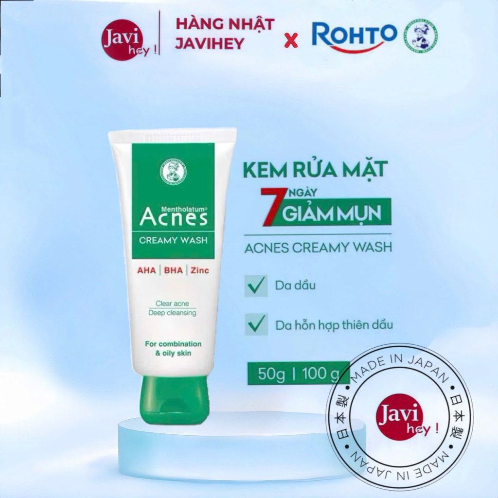 Sữa rửa mặt ngăn ngừa mụn Acnes Creamy Wash 100g