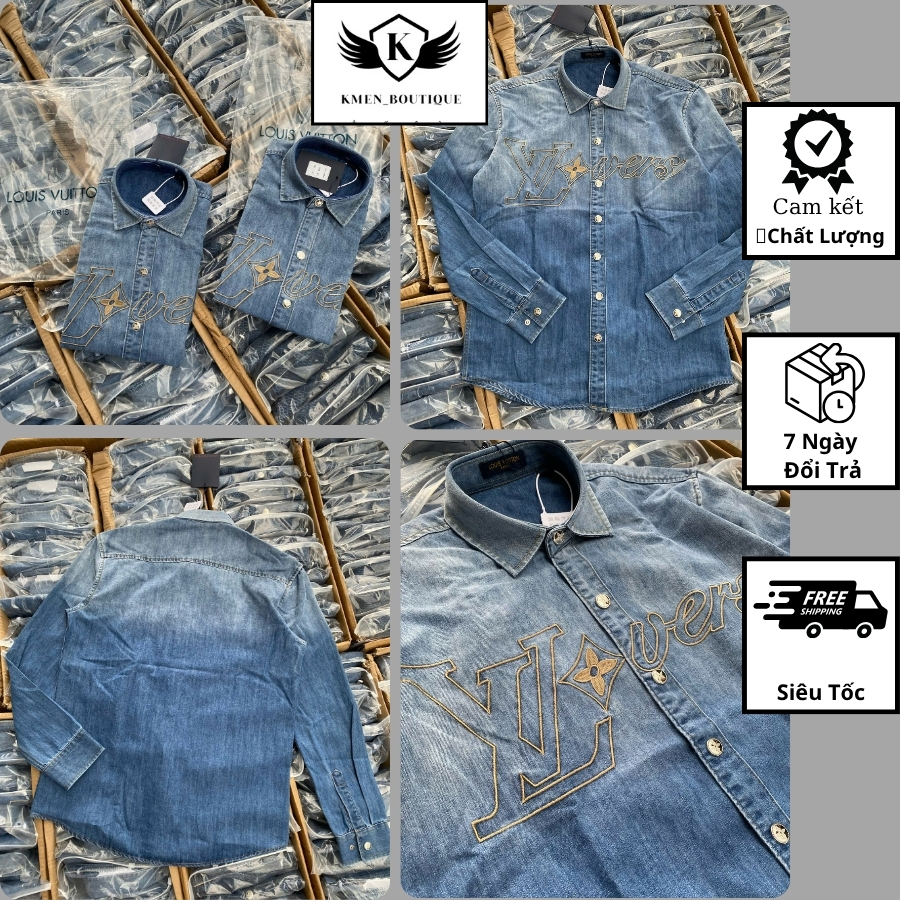 Áo khoác bò Nam Xanh In hoạ tiết logo trước ngục áo  hot nhất 2025 , Áo khoác bò Nam chất liệu Nỉ ca