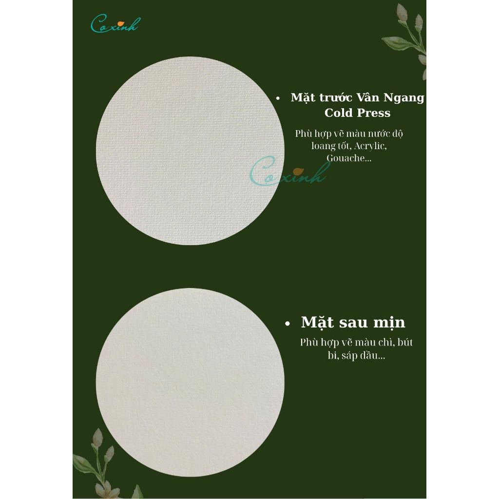 Giấy vẽ màu nước, màu Acrylic vân ngang siêu đẹp  .....khổ A5 định lượng 300gms