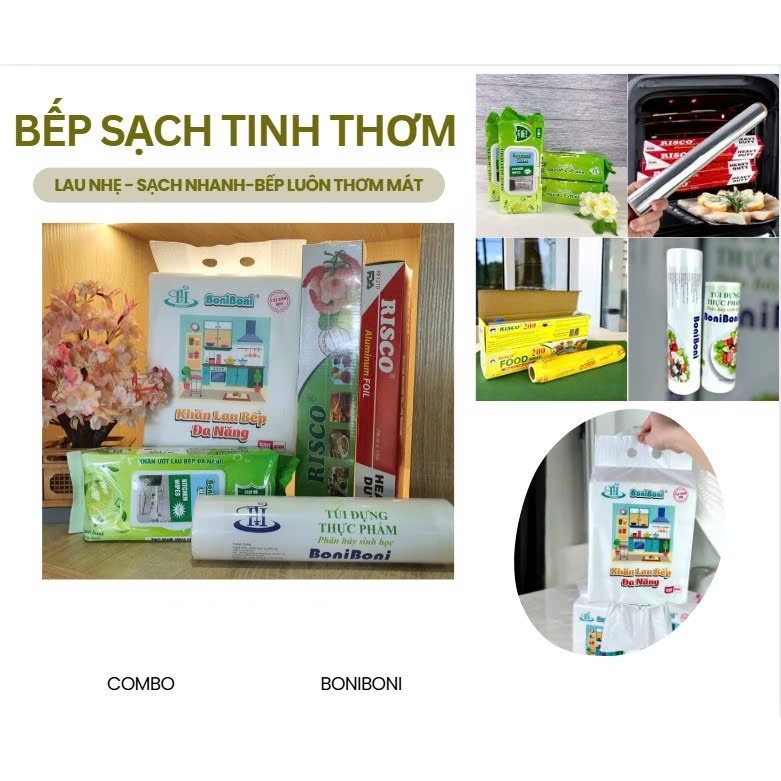 COMBO BẾP SẠCH TINH THƠM _ Lau nhẹ - Sạch nhanh - Bếp luôn thơm mát
