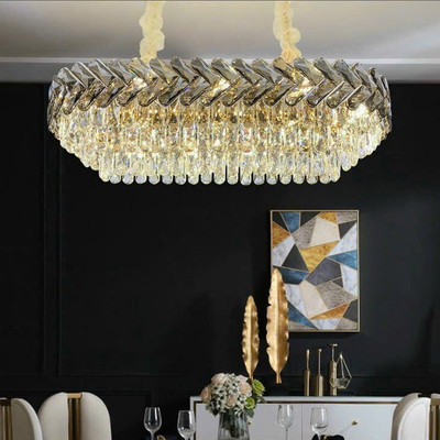 Đèn thả MONSKY LERO dài 100cm pha lê khung mạ vàng hình trái tim độc đáo - kèm bóng LED chuyên dụng