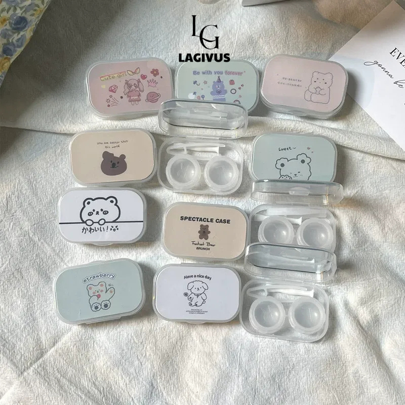 Combo 3 Khay Gương Kèm Dụng Cụ Đeo Lens - Hộp Đựng Lens Xinh Xắn