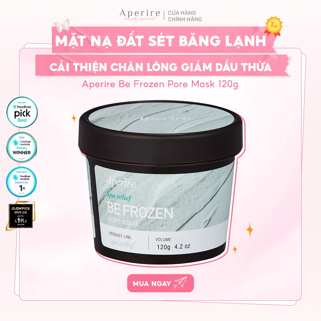  Mặt Nạ Đất Sét Băng Lạnh Nhỏ Lỗ Chân Lông Giảm Dầu Thừa Aperire Be Frozen Pore Mask 120g  XANH  