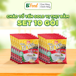  10 gói Cháo Tổ Yến Gold vị Thịt Bằm Yến Lộc Phát hạt cháo tẩm thịt hầm dinh dưỡng cho trẻ em 