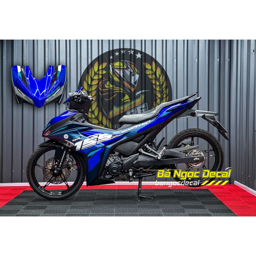 Tem zin ex 155 tem rời dán xe exciter 155 xám xanh GP 2024