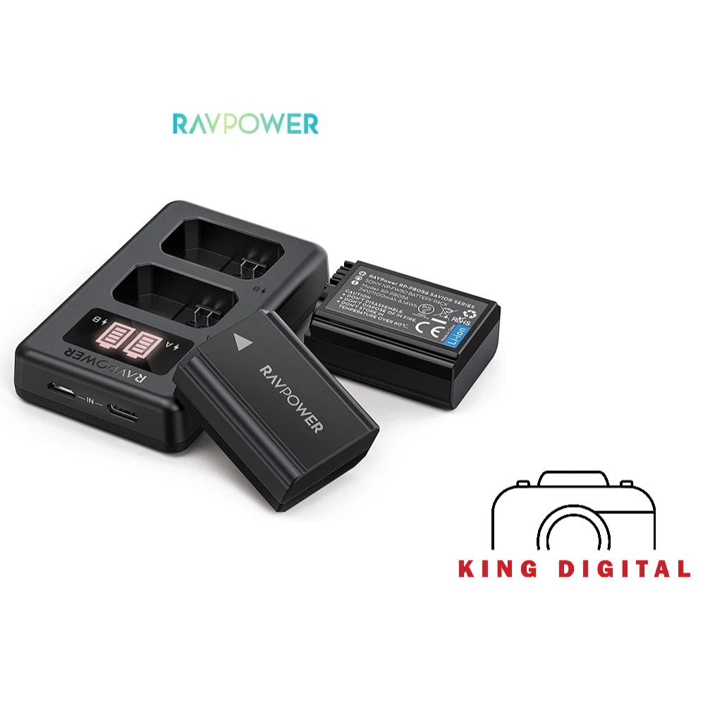 BỘ 2 PIN+SẠC SONY Alpha A6000, A6300, A6400, A6500, A7, A7 II, SONYNEX 3/5/7, SLT-A, DSC-RX10... NP-