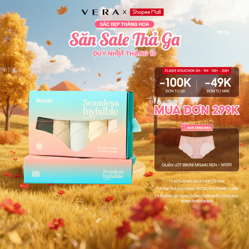 Combo 5 Quần lót bikini nữ Misaki seamless- M1056