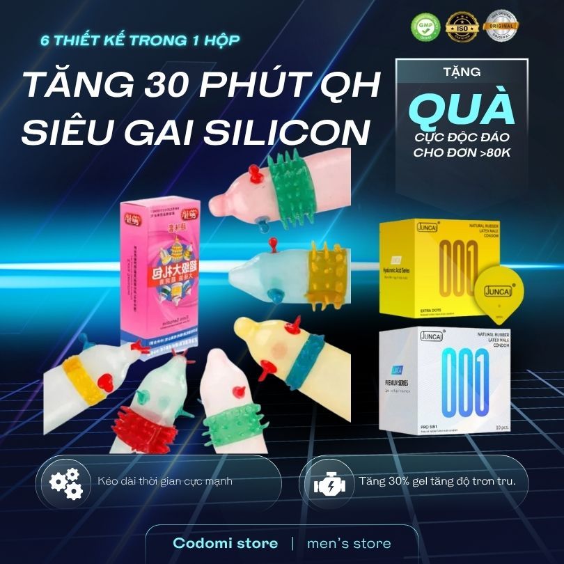 Bao cao su Bi râu gai gân Runbo Hộp 6 chiếc Tăng khoái cảm Kéo dài quan hệ  Codomi
