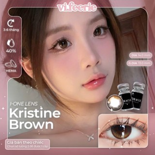 (I-ONE) Kính áp tròng (lens) filter mắt ướt 3-6 tháng KRISTINE BROWN Lens-VF Lens
