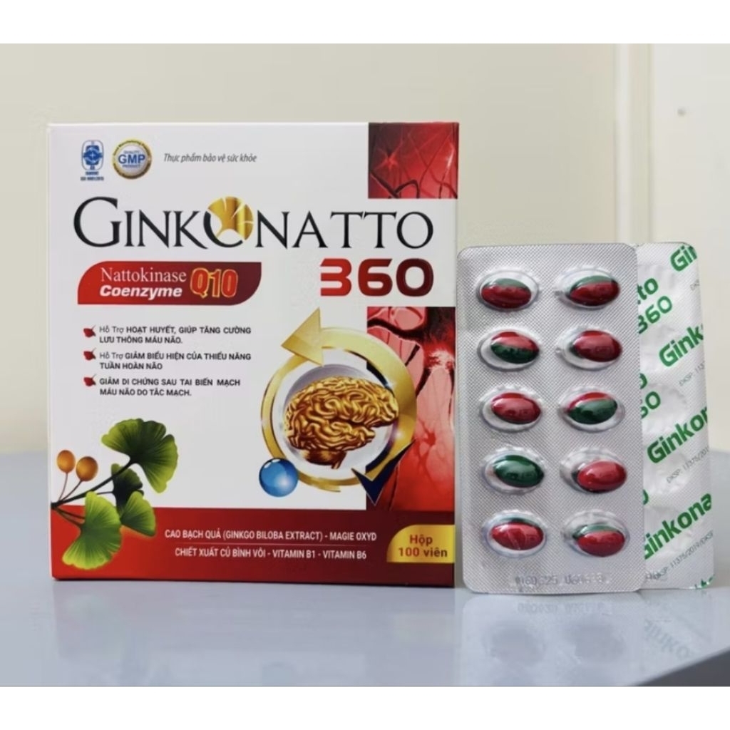 《date 2028》Ginkgo biloba 360mg chonline Q10 hộp 100v