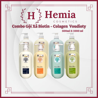 Dầu Gội Xả Biotin Collagen Voudioty 500ML - 1000ML  phiên bản 2024 chống rụng tóc phục hồi  giảm gàu 