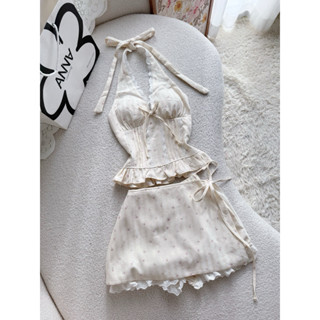  Set Bộ Hai Món Cổ Yếm Kèm Quần Giả Váy Anna - Set Dophin 