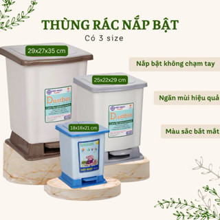  Thùng rác bật nắp 3 size Nhựa Việt Nhật đựng rác văn phòng có nắp đậy 8040  chỉ đi đc 4 cái  đơn  