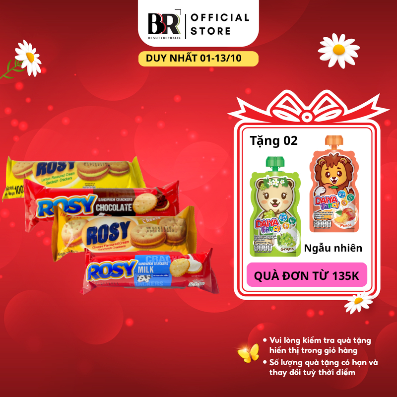 Combo Bánh Quy Kem Bơ Imperial và Rosy Thái Lan 100g Đủ Vị