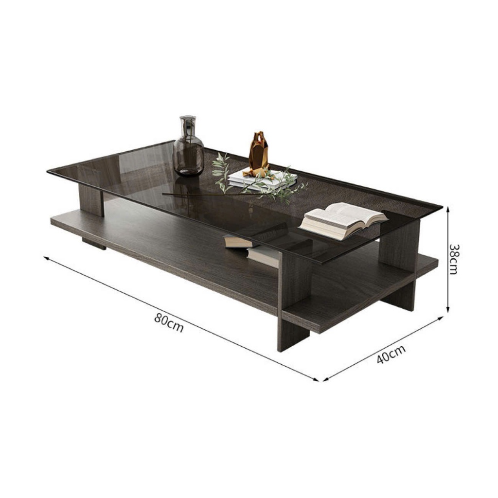 Bàn Trà Kính Cường Lực Chân Gỗ Hiện Đại – Bàn Sofa Phòng Khách Sang Trọng | BigBuy360 - bigbuy360.vn