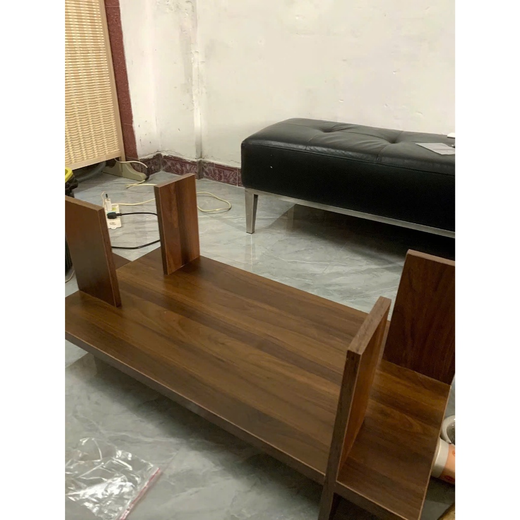 Bàn Trà Kính Cường Lực Chân Gỗ Hiện Đại – Bàn Sofa Phòng Khách Sang Trọng | BigBuy360 - bigbuy360.vn