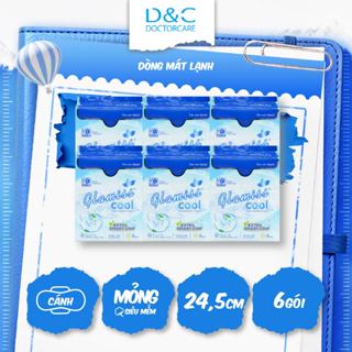 Combo 6 gói Băng vệ sinh thảo dược the mát Glamiss Cool Extra ban ngày 24,5 cm