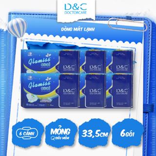 Combo 6 gói Băng vệ sinh thảo dược Glamiss Cool Extra ban đêm 33,5 cm