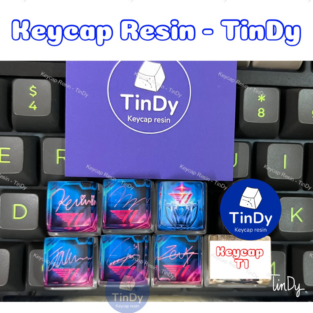 Keycap in ảnh chữ kí T1, keycap hình T1, nút bàn phím cơ in ảnh theo yêu cầu|Keycap Resin - TinDy