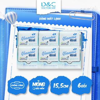 Combo 6 gói Băng vệ sinh thảo dược the mát Glamiss Cool Extra hàng ngày 15,5 cm