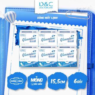 Băng vệ sinh thảo dược Glamiss Cool hàng ngày 15.5 cm Combo 6 gói