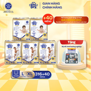 [Siêu mỏng 2mm] Combo 5 Tã quần UniDry Supreme size M/L/XL/XXL+ 8 miếng