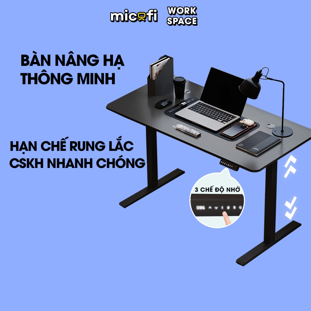 Bàn Nâng Hạ Làm Việc Micofi Thông Minh Chiều Cao Bàn Học Công Thái Học, Dùng Điện, Gaming, Tự Động, Đứng Điều Chỉnh