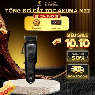 Tông Đơ Cắt Tóc Chuyên Nghiệp AKUMA M22 Chính Hãng Chuyên Fade, Máy Khỏe Pin 4h, Bảo Hành 6 Tháng