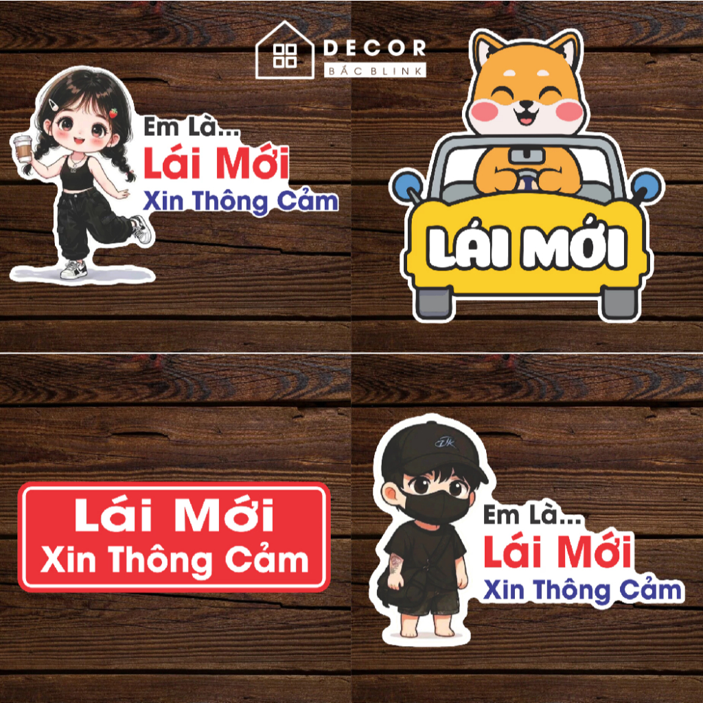 Tem decal LÁI MỚI XIN THÔNG CẢM