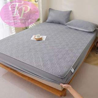 Bộ Ga Phi Lụa Hiton Kèm 2 Vỏ Gối Đầu Trần Bông Cao Cấp - Đủ Kích Thước