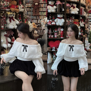  ÁO TRỄ VAI MIX NƠ PHỐI VÁY BÍ GIÁNG SINH  TẾT nhà SANGHI 