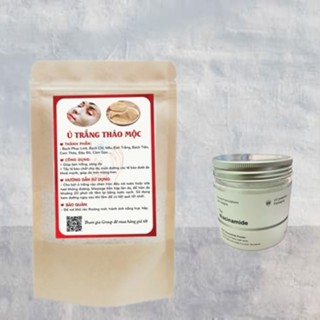   TẶNG MUỖNG 1G  COMBO Ủ Trắng Thảo Mộc + Bột Niacinamide Giúp Da Sáng Mịn 