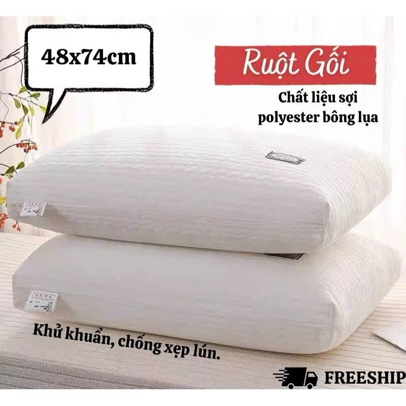 Ruột gối kháng khuẩn kích thước 48 cm x 74 cm chất liệu bông gòn cao cấp [ HÀNG CAO CẤP ]