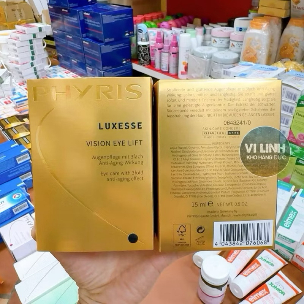 (Bill ảnh sau) Kem dưỡng da vùng mắt Phyris Luxesse Vision Eye Lift 15 ml