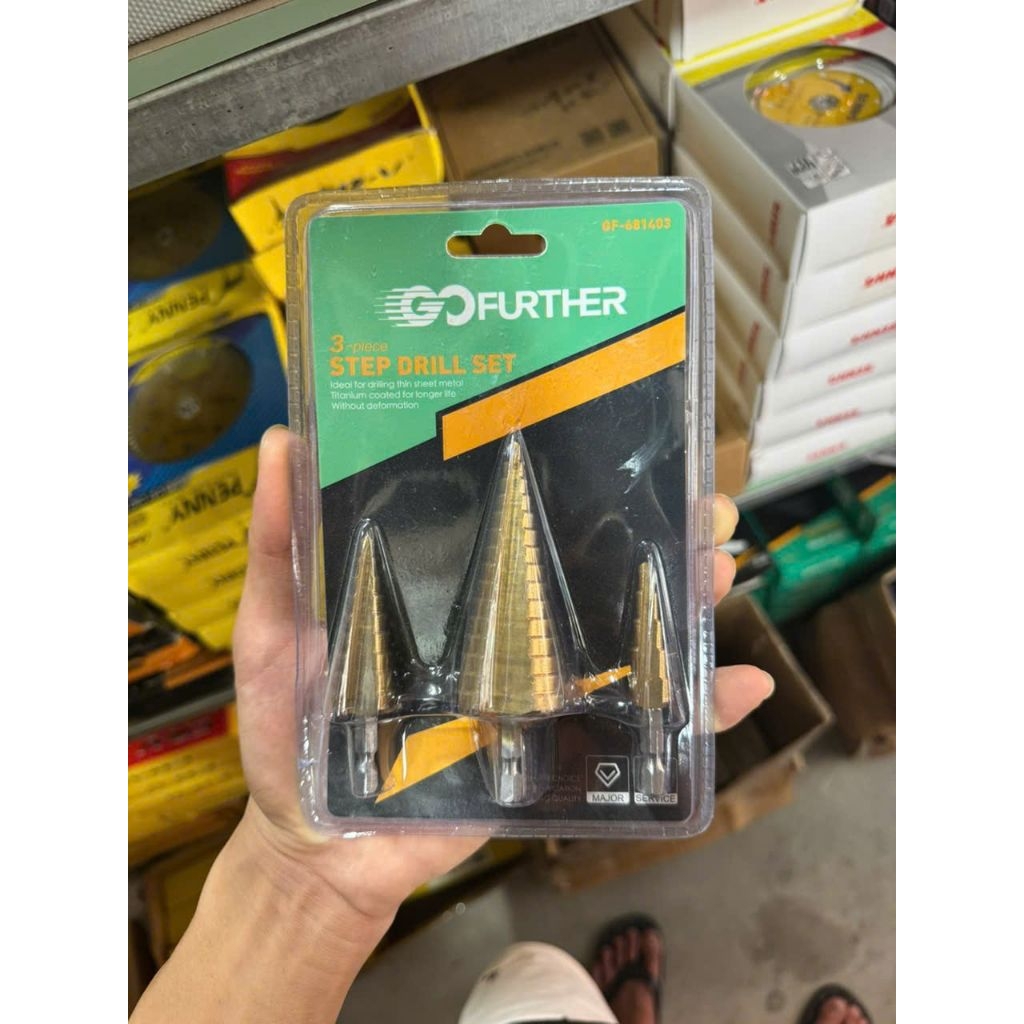 Mũi khoan tháp thẳng HSS mạ titan hình nón 4-12mm 4-20mm 4-32mm Bộ 3 mũi khoan tháp nón, Bộ mũi khoa