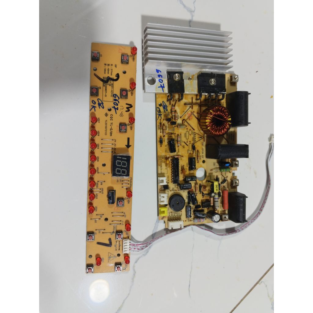 bộ bo mạch nguồn + bộ mạch điều khiển hiển thị củ bếp từ đơn Bluestone 6607, Bluestone 6608 tháo bếp