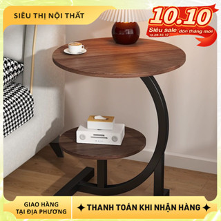 Bàn Trà Cafe Mini 2 Tầng Tròn Chân Sắt Bàn Decor Bông Hoa Trang Trí Phòng Ngủ, Phòng Khách