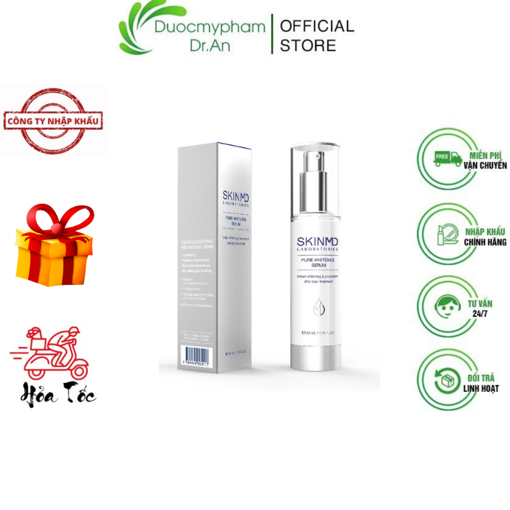 Serum SkinMD Pure Whitenol Serum 50ml Skin MD Giảm Mờ Nám Sạm Tàn Nhang - NHẬP KHẨU Hàn Quốc